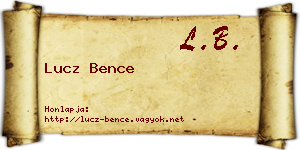 Lucz Bence névjegykártya